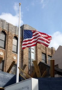 Whitney Houston - flag at half staff flag at half staff