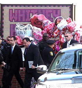 Governor Christie attends Whitney Houston's funeral Governor Christie attends Whitney Houston's funeral
