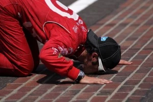 Dario Franchitti of Scotland, driver of the #50 Target Chip Ganassi Racing Honda, kisses the yard of bricks in celebration of winning the IZOD IndyCar Series 96th running of the Indianapolis 500 mile race Dario Franchitti of Scotland, driver of the #50 Target Chip Ganassi Racing Honda, kisses the yard of bricks in celebration of winning the IZOD IndyCar Series 96th running of the Indianapolis 500 mile race