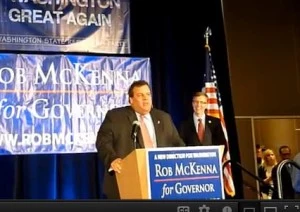Chris Christie at a rally for Washington State candidate for Governor Rob McKenna Chris Christie at a rally for Washington State candidate for Governor Rob McKenna