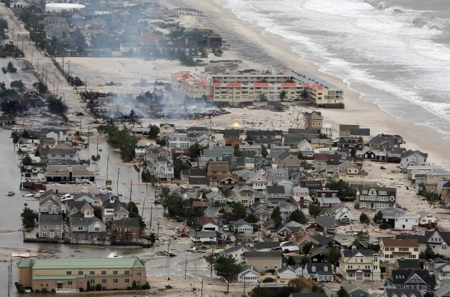 Aerial view of Hurricane Sandy damage along the Jersey Shore Aerial view of Hurricane Sandy damage along the Jersey Shore