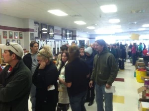 Seaside Park residents lineup inside Central Regional Seaside Park residents lineup inside Central Regional