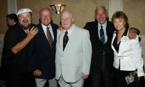 ( L to R) Actors Dom Delouise, Dick Van Patten, Charles Durning, Jack Klugman and Peggy McGay ( L to R) Actors Dom Delouise, Dick Van Patten, Charles Durning, Jack Klugman and Peggy McGay