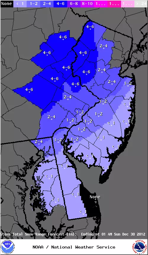 Updated snow accumulations expected by the National Weather Service Updated snow accumulations expected by the National Weather Service