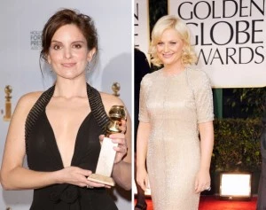 Golden Globe hosts Tina Fey (L) and Amy Poehler Golden Globe hosts Tina Fey (L) and Amy Poehler