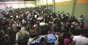 A gym being used as a morgue to house victims of Brazillian club fire A gym being used as a morgue to house victims of Brazillian club fire
