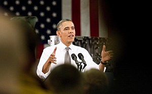 President Barack Obama delivers remarks on the economy at Linamar Corporation in Arden, North Carolina. President Barack Obama delivers remarks on the economy at Linamar Corporation in Arden, North Carolina.
