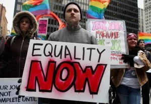 Stephen Barker (C) participates in a rally in support of gay marriage in Chicago Stephen Barker (C) participates in a rally in support of gay marriage in Chicago