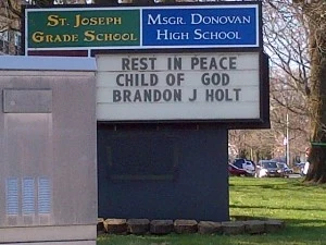 Sign outside St. Joseph's School in Toms River Sign outside St. Joseph's School in Toms River