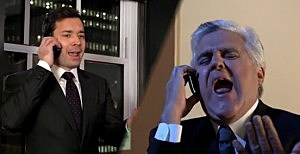 (L-R) Jimmy Fallon and Jay Leno sing a duet about the rumors about the future of the Tonight Show (L-R) Jimmy Fallon and Jay Leno sing a duet about the rumors about the future of the Tonight Show