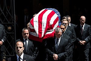 The casket of deceased New Jersey Senator Frank Lautenberg is carried out of the Park Avenue Synagogue after his funeral The casket of deceased New Jersey Senator Frank Lautenberg is carried out of the Park Avenue Synagogue after his funeral