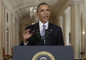 President Barack Obama addresses the nation in a live televised speech from the East Room of the White House President Barack Obama addresses the nation in a live televised speech from the East Room of the White House
