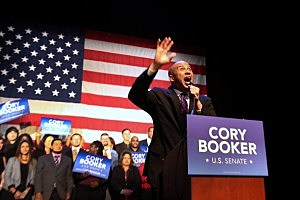 Newly elected U.S. Senator Cory Booker speaks after winning a special election Newly elected U.S. Senator Cory Booker speaks after winning a special election