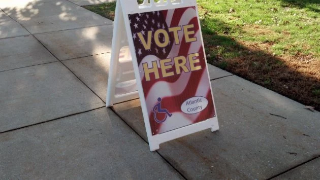 Sign in front of polling location in Atlantic County Sign in front of polling location in Atlantic County
