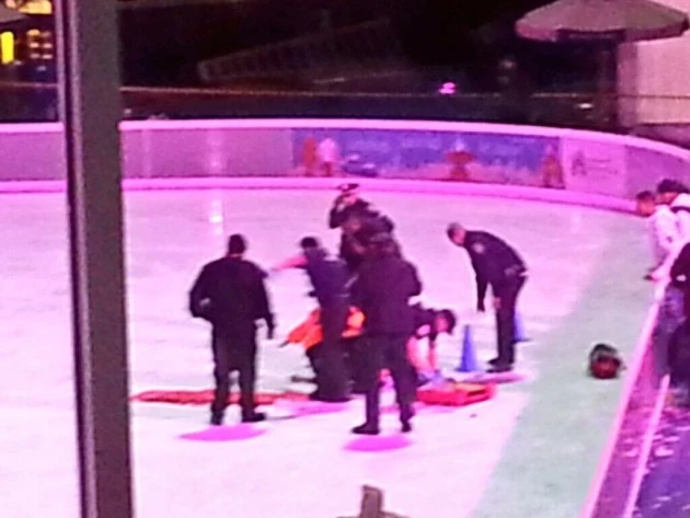 Police with shooting victim on ice at Bryant Park rink Police with shooting victim on ice at Bryant Park rink