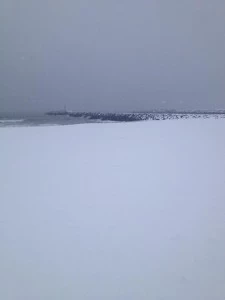 Snow on the beach at Manasquan Inlet Snow on the beach at Manasquan Inlet