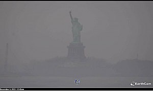 The Statue of Liberty in the fog on Thursday morning The Statue of Liberty in the fog on Thursday morning
