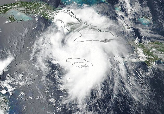 Satellite image of Elsa as it passed over Jamaica earlier this week.  (NASA)