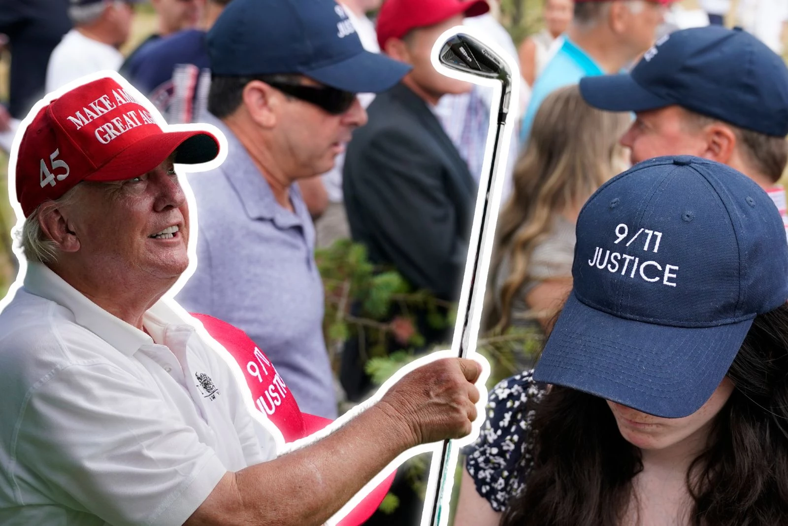 PHOTOS: Crowd gathers to protest tour at Trump's NJ golf course