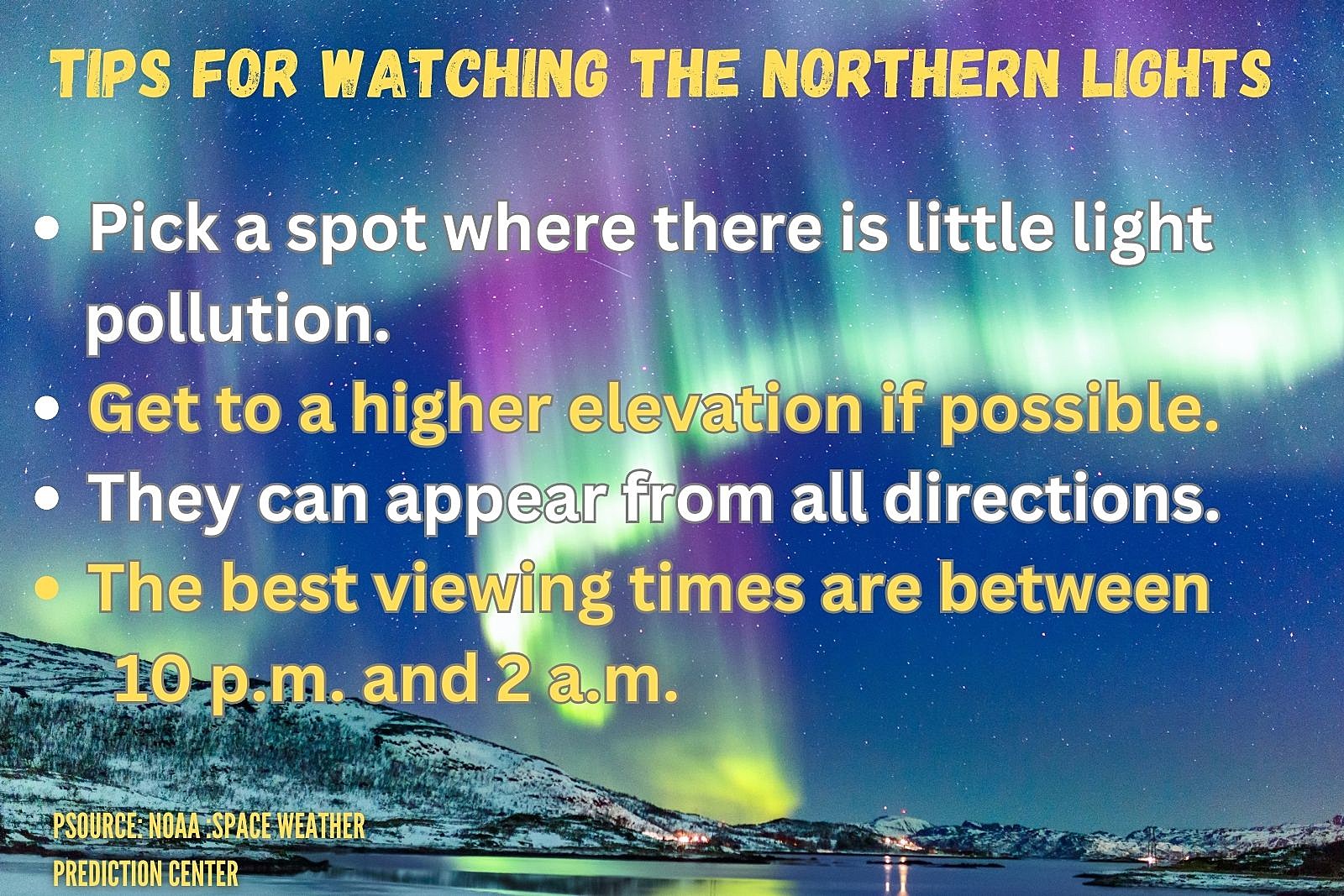 Tips for watching the Northern Lights
