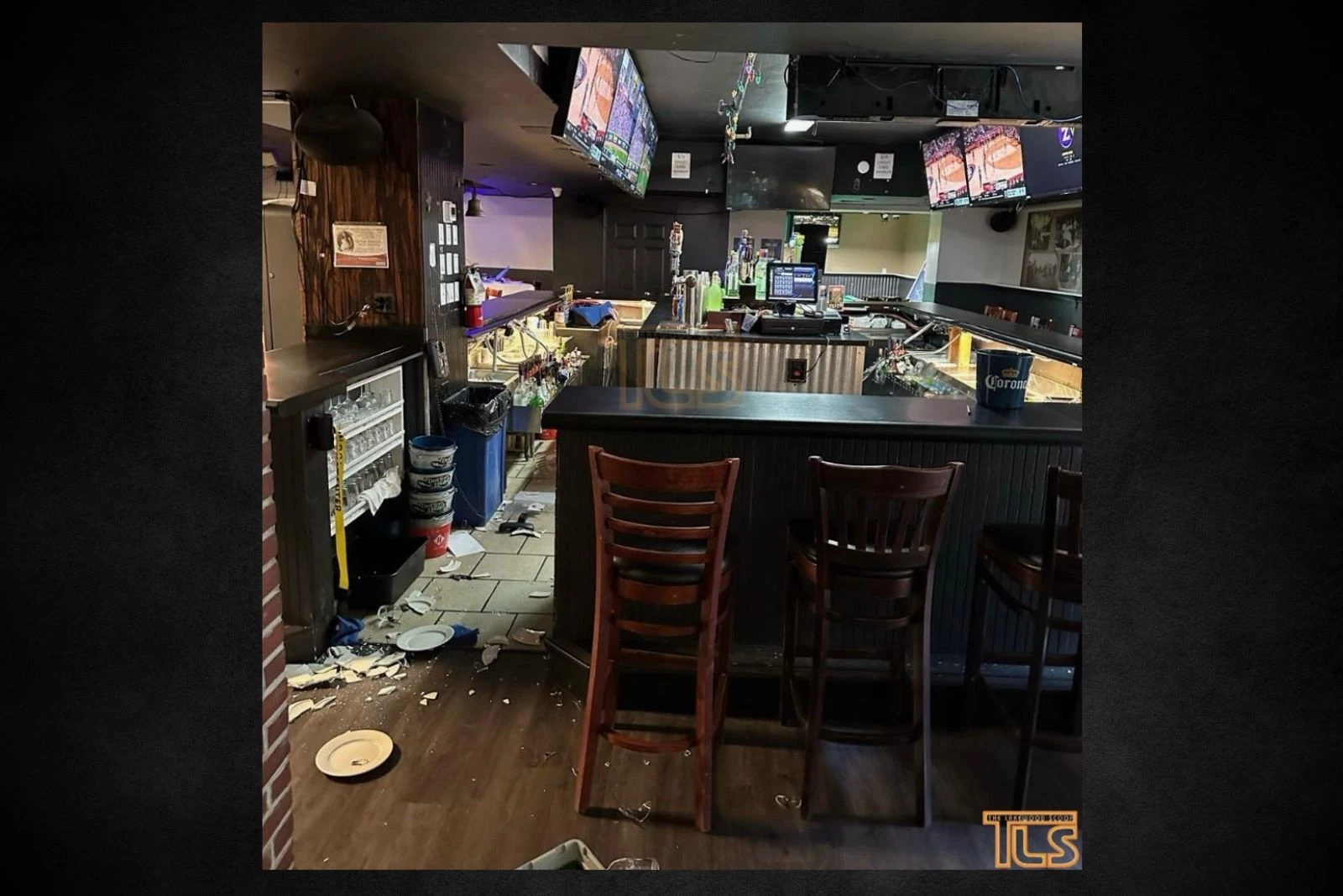 Damage at Maggie's Bar & Grill in Lakewood