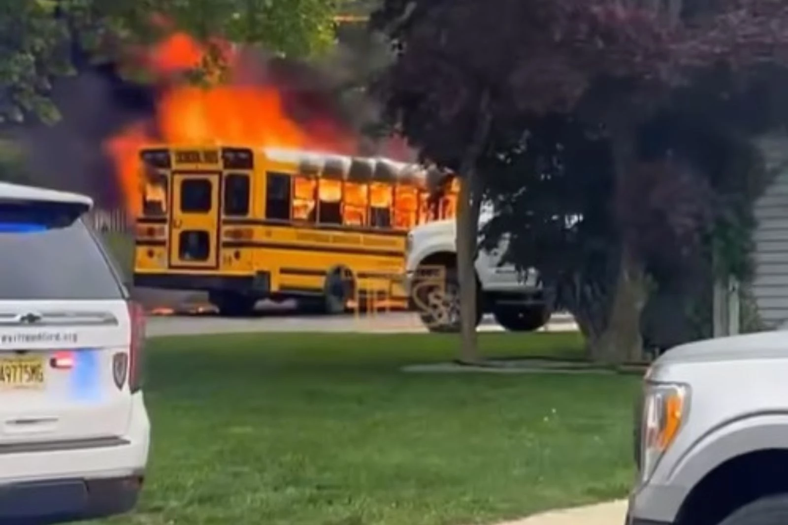 Sayreville, NJ school bus catches fire with students on board
