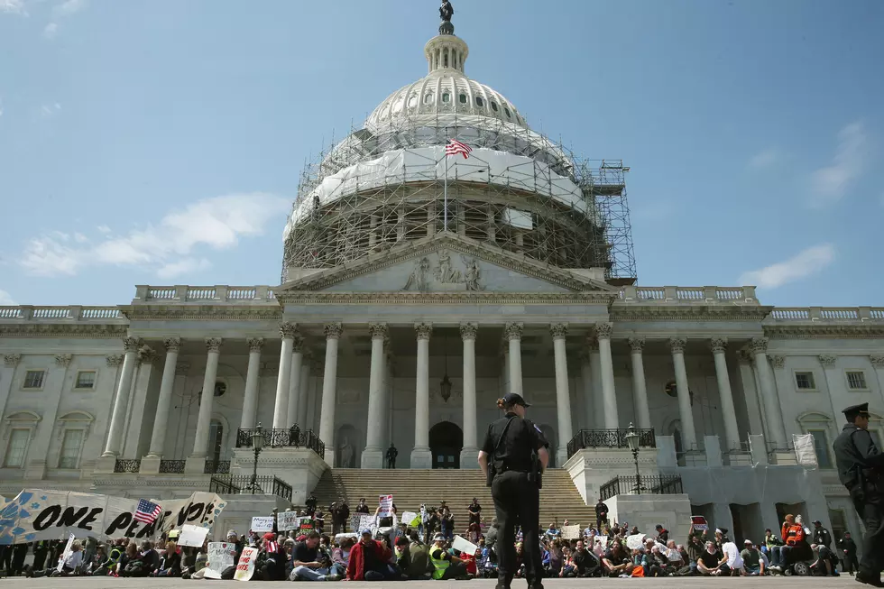 Democracy Spring protesters participate in a sit-in at the U.S. Capitol to protest big money in politics, April 11, 2016 in Washington, DC. (Photo by Mark Wilson/Getty Images)