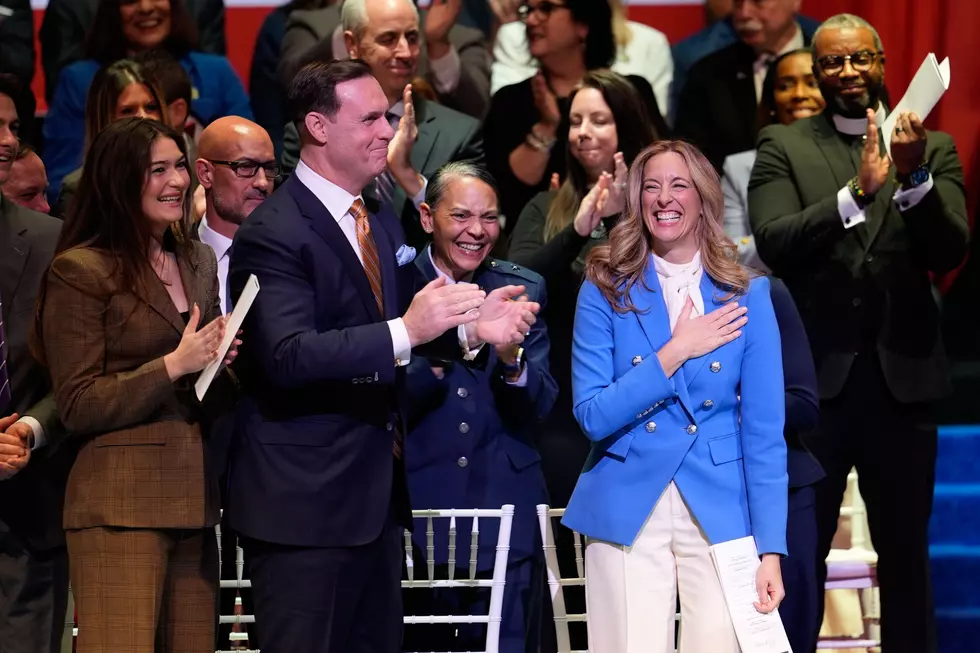 Mikie Sherrill sworn in as governor, takes sharp aim at Trump from Newark